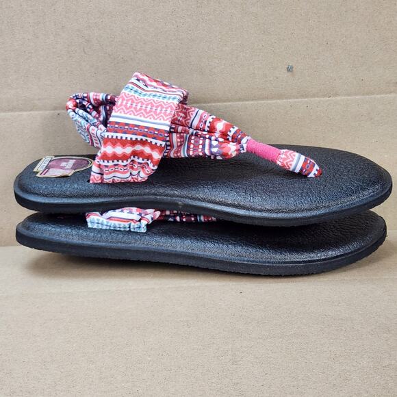 Sanuk Yoga Sling 2 Prints Sandals Women’s SZ 8 Multi-Color Geometric Comfort NEW - Picture 10 of 12